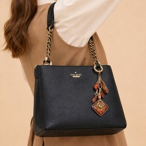 Handmade Bag Charm with Rustic Carnelian Gemstones